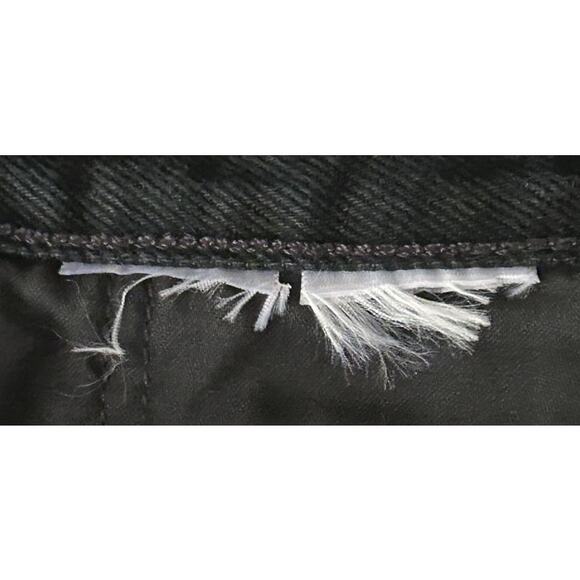 Levi’s Icon Button Fly Raw Hem Coated Denim Black Mini Skirt 29X14 - Picture 8 of 8